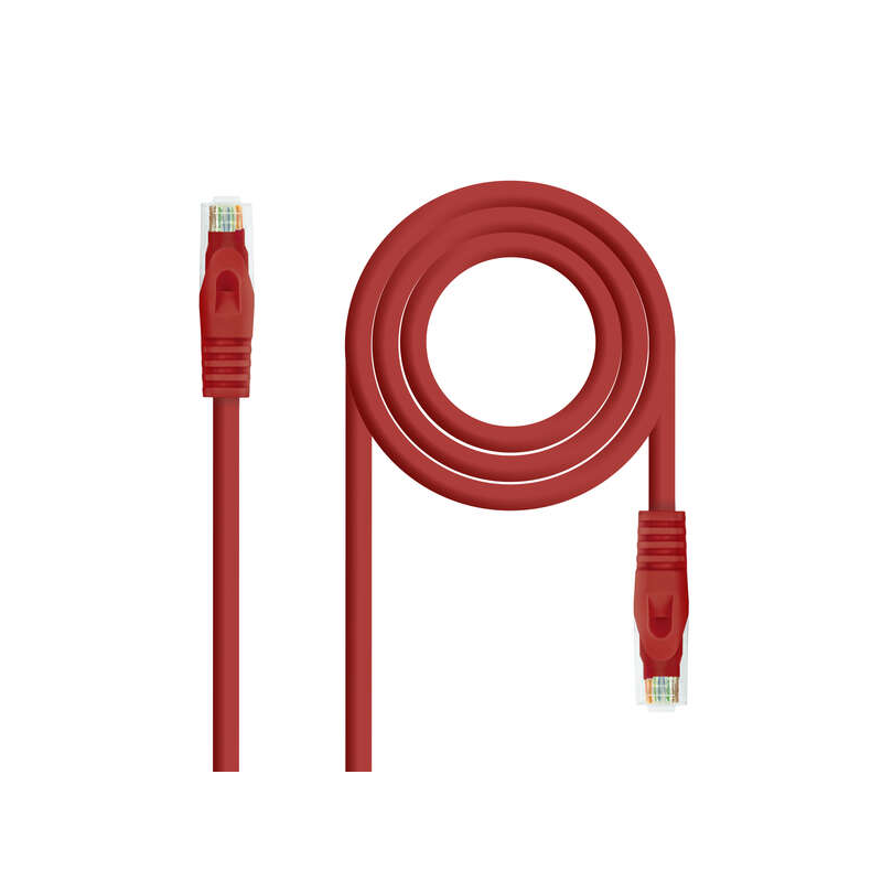 Cordon de raccordement pour câble réseau Nanocable RJ45 LSZH Cat.6a UTP AWG24 2m - Couleur rouge