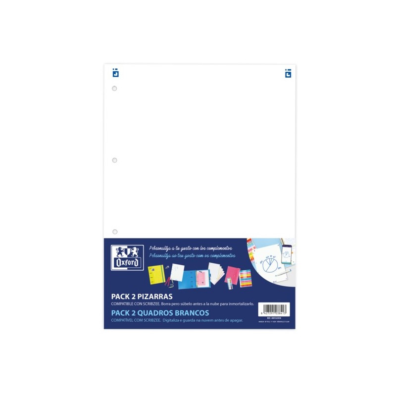 LOT de 10 Oxford Complements Pack 2U W&E Tableaux blancs – Surface d'écriture magnétique – Comprend un marqueur et une gomme –