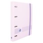 LOT de 4 Classeur européen Oxford Live & Go A4+ Polyfoam - Dos 45 mm - Anneaux 4Dx35 mm - Recharge 5x5 - Couleur Mauve Pastel