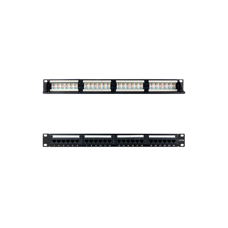 Nanocable Patch Panel 24 Ports Cat.6A UTP 19 1U - Couleur Noir