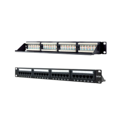 Nanocable Patch Panel 24 Ports Cat.6A UTP 19 1U - Couleur Noir