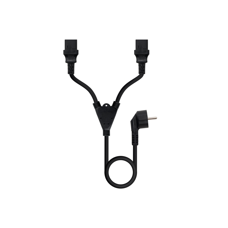 Câble d'alimentation Nanocable CEE7 mâle vers 2x C-13 femelles 3 m - Noir