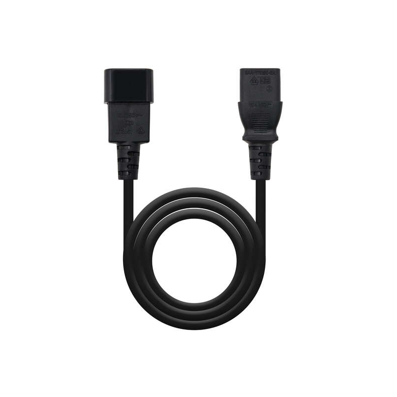 Nanocable Câble d'Alimentation CPU C13 Femelle vers C14 Mâle 1.50m - Couleur Noir