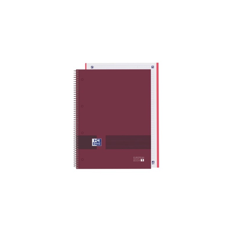 LOT de 5 Oxford & You Europeanbook A4+ Couverture Extra Rigide - Carnet de 80 Feuilles - Format A4+ - Grille 5x5 - Couleur