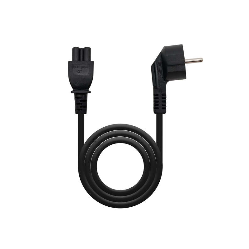 Nanocable Câble d'Alimentation CEE7 Coudé Mâle vers M-C5 Femelle Clover 1.50m - Couleur Noir