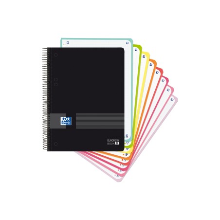 ✅ LOT de 4 Oxford Live & Go Europeanbook A5+ - Couverture plastique - 160 feuilles - Couleurs assorties couleur en stock