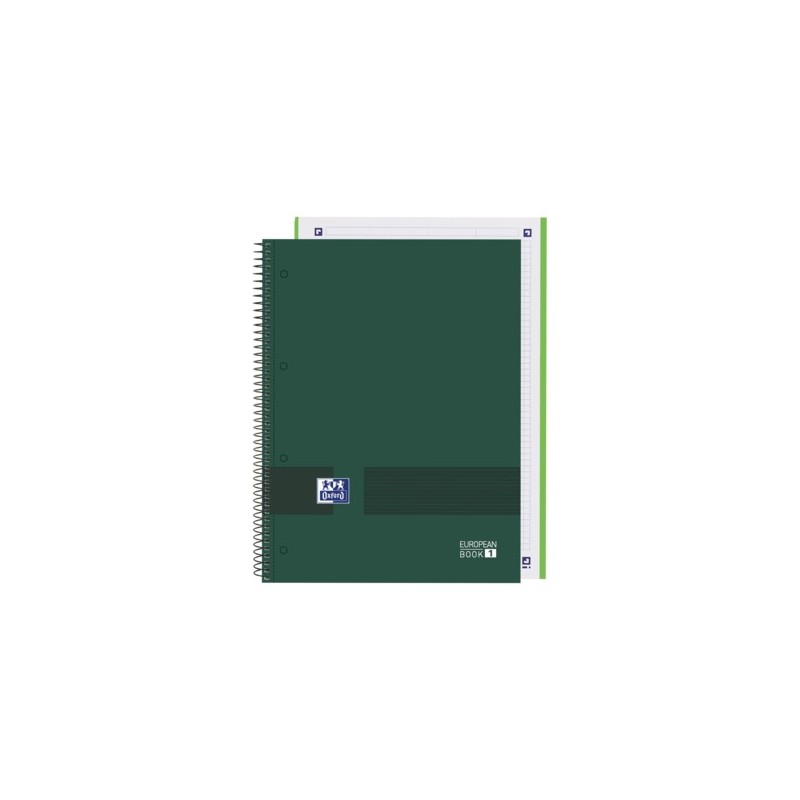 LOT de 5 Oxford & You A4+ Europeanbook - Couverture Extra Rigide - 80 Feuilles - Vert