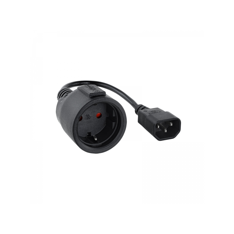 Câble adaptateur secteur Nanocable pour SAIS C14/M vers CEE7/H 16A 0,5 m - Couleur noire