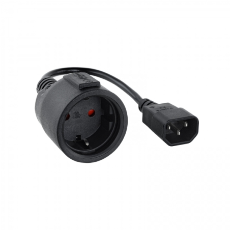 Câble adaptateur secteur Nanocable pour SAIS C14/M vers CEE7/H 16A 0,5 m - Couleur noire