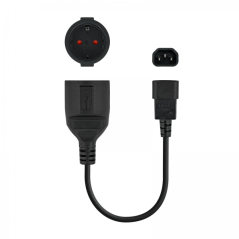 Câble adaptateur secteur Nanocable pour SAIS C14/M vers CEE7/H 16A 0,5 m - Couleur noire