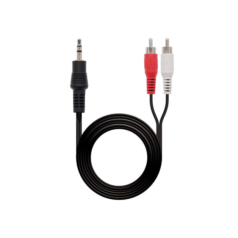 Nanocable Câble Audio Stéréo Jack 3.5mm Mâle vers 2x RCA Mâle 3m - Couleur Noir