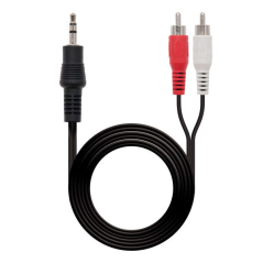 Nanocable Câble Audio Stéréo Jack 3.5mm Mâle vers 2x RCA Mâle 5m - Couleur Noir