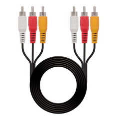 Câble Audio Vidéo Nanocable 3x RCA Mâle vers 3x RCA Mâle 1.80m - Couleur Noir