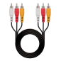 Câble Audio Vidéo Nanocable 3x RCA Mâle vers 3x RCA Mâle 1.80m - Couleur Noir
