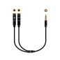 Nanocable Câble Adaptateur Audio Jack 3.5mm Mâle 4 Pins vers 2x Jack 3.5mm Femelle 3 Pins 0.30m - Couleur Noir