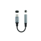 Câble Adaptateur Nanocable Audio Jack 3.5mm Femelle vers USB-C Mâle - Câble Finition Nylon - Connecteurs Aluminium - Longueur 0.