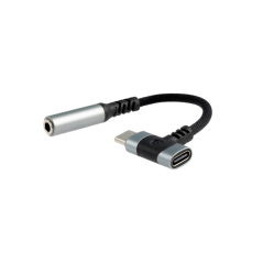 Câble adaptateur audio Nanocable USB-C vers 3,5 mm - Longueur : 10 cm - Port USB-C femelle supplémentaire pour charge simultanée
