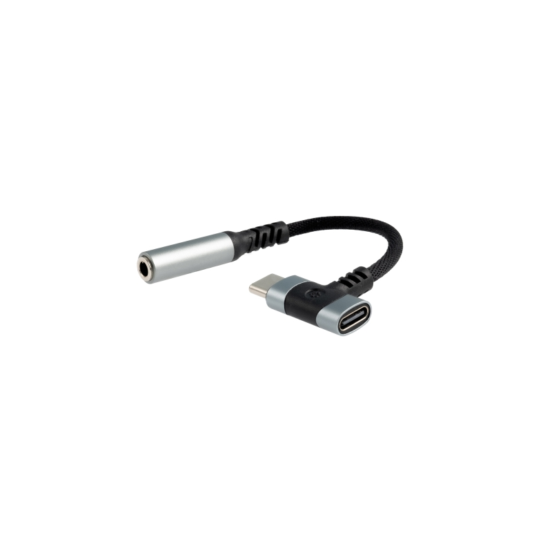 Câble adaptateur audio Nanocable USB-C vers 3,5 mm - Longueur : 10 cm - Port USB-C femelle supplémentaire pour charge simultanée
