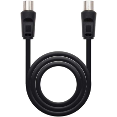 Câble Antenne TV Nanocable 75 OHM Mâle/Femelle 1.80m - Couleur Noir
