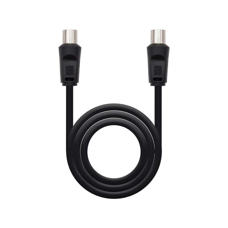 Câble Antenne TV Nanocable 75 OHM Mâle/Femelle 1.80m - Couleur Noir
