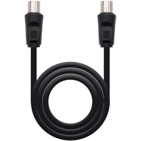 Câble Antenne TV Nanocable 75 OHM Mâle/Femelle 1.80m - Couleur Noir
