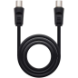 Câble Antenne TV Nanocable 75 OHM Mâle/Femelle 1.80m - Couleur Noir