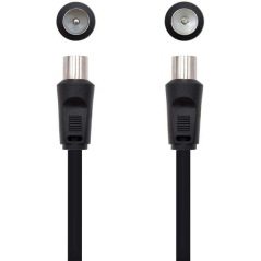 Câble Antenne TV Nanocable 75 OHM Mâle/Femelle 1.80m - Couleur Noir