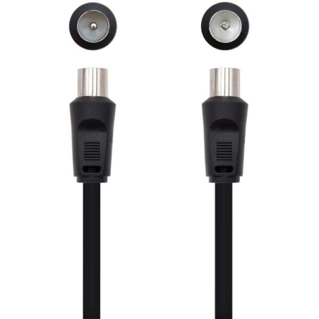 Câble Antenne TV Nanocable 75 OHM Mâle/Femelle 1.80m - Couleur Noir