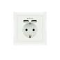 Nanocable Prise Murale Encastrée Type Schuko avec 2 Prises USB 2.4A - Couleur Blanche