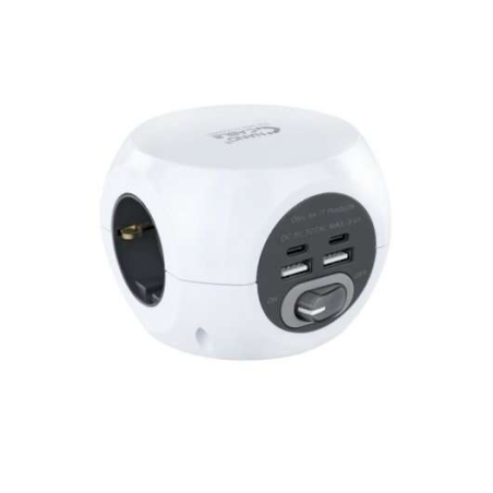 Nanocâble 3 prises de type F + 2x USB-A et 2x USB-C avec interrupteur - Câble de 1,40 m