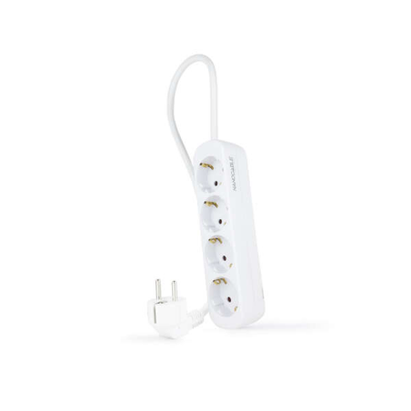 Multiprise Nanocable 4 Prises - 1,4m - Couleur Blanc