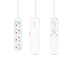 Multiprise Nanocable 4 Prises - 1,4m - Couleur Blanc