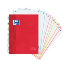 ✅ LOT de 5 Oxford School Classic A4+ Europeanbook - Couverture Extra Rigide - 150 Feuilles - Rouge couleur rouge en stock