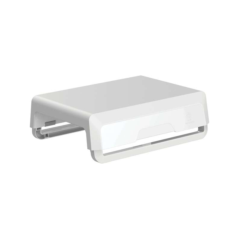 Fellowes Support de moniteur avec 3 réglages de hauteur – Idéal pour le travail hybride – Canal pour appareils chargés – Matéria