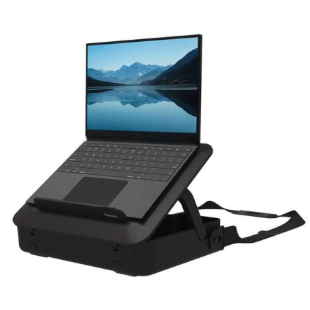 Mallette d'ordinateur à double usage Fellowes - Élevable jusqu'à 5 hauteurs - Comprend poignée et sangle - Matériaux 100 % recyc