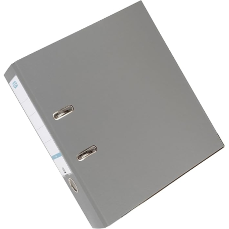 Classeur à levier Elba Rado - Format folio - Coins métalliques de protection - Porte-cartes avec étiquette sur le dos - Gris