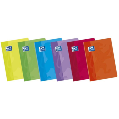 LOT de 10 Oxford School Classic A4 Carnet agrafé Règle 2.5 – Couverture souple – Marge de 48 feuilles – Couleurs assorties