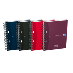 LOT de 5 Oxford Office Essentials Europeanbook A5+ Couverture Extra Rigide - 100 Feuilles - Taille 4 5x5 - Couleurs Assorties