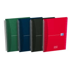 LOT de 5 Oxford Office Essentials Carnet A5 avec couverture extra rigide - Index téléphonique - 90 feuilles - Couleurs assorties