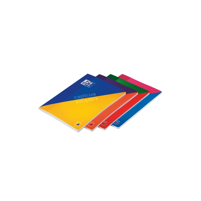LOT de 5 Oxford School Cap I Cua A4 - Couverture souple - Carnet agrafé réversible - 4x4 60 feuilles - Couverture bicolore - Cou