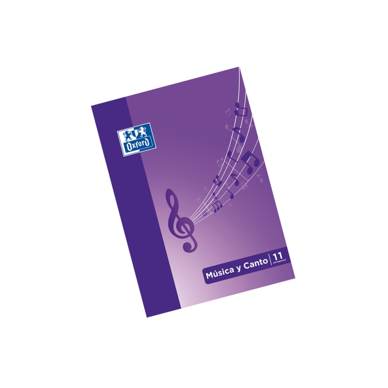 LOT de 20 Oxford School Music & Singing A4 - Carnet agrafé avec couverture souple - 24 pages 5x5 + 24 pages avec 11 portées - In