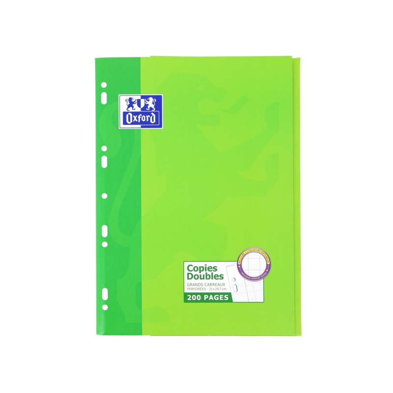 LOT de 5 Recharge Oxford Seyes A4 200 feuilles - Grille Seyes - avec marge - Papier de haute qualité