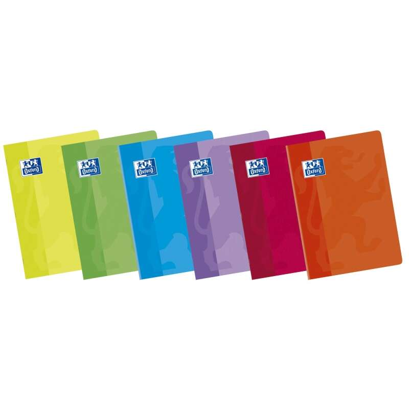 LOT de 10 Oxford School Carnet agrafé A5+ à couverture souple avec marges assorties - Idéal pour les étudiants - Format A5+ prat