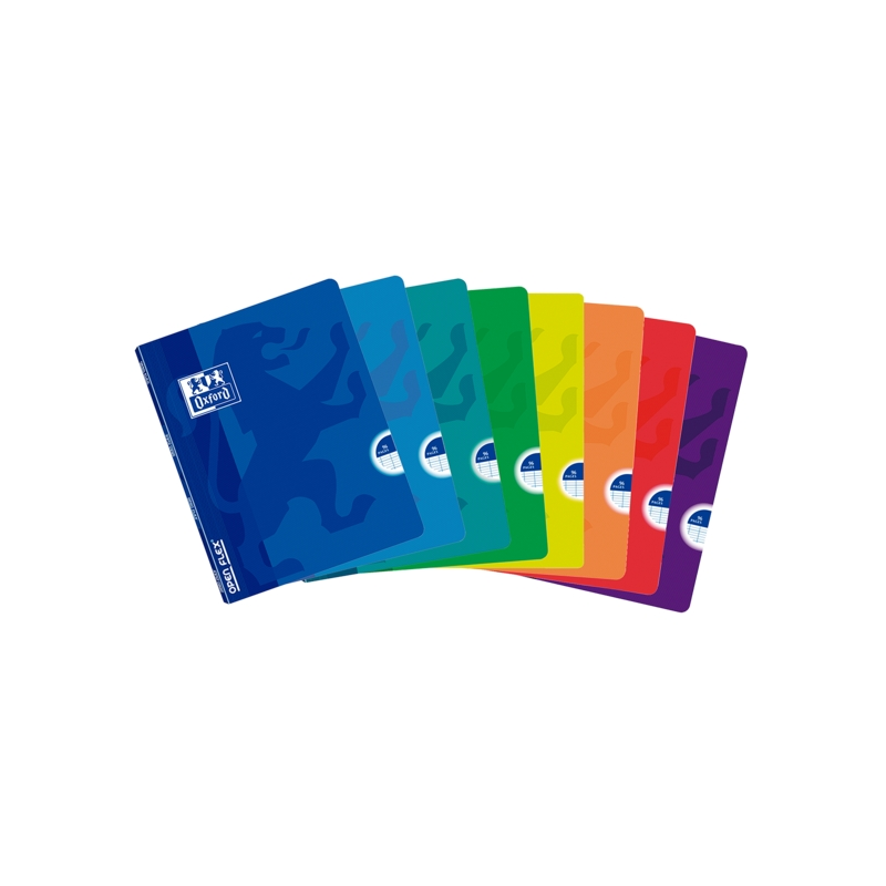 LOT de 10 Oxford School Classic Openflex A4 Agrafé Carnet - Couverture Plastique Robuste - 1 Ligne avec 2 Marges - 48 Feuilles -