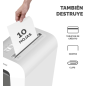Destructeur de documents portatif Fellowes LX65 P-4 - Détruit jusqu'à 10 feuilles - Bac de 22 L - Blanc