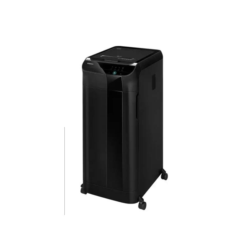 Destructeur de documents automatique Fellowes AutoMax 450C, taille de coupe P-4 - Alimentation automatique 450 feuilles, aliment