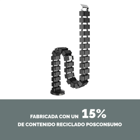 Fellowes Organizador de Cables - Columna Flexible - Altura hasta 130cm - Vertebras Desmontables - 4 Compartimentos Separados - B