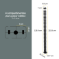 Fellowes Organizador de Cables - Columna Flexible - Altura hasta 130cm - Vertebras Desmontables - 4 Compartimentos Separados - B