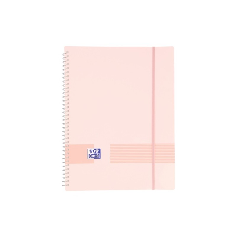 LOT de 10 Chemise à pochettes A4 Oxford Live & Go - Couverture plastique opaque - Spirale 20 pochettes - Couleur rose bubblegum