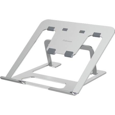 Rehausseur pour ordinateur portable Fellowes Alumia jusqu'à 15 pouces - 6 réglages de hauteur - Construction en aluminium - Base